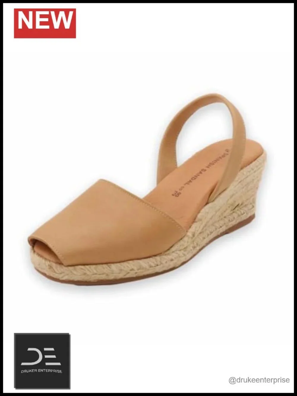 Espadrille Wedge Sandals Women Soft Leather Peep Toe Slip On Summer